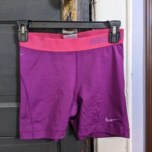 Nike pro dri-fit purple shorts women's size small